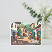 赤道ギニア マラボの街の市場 ポストカード (スタンド正面)