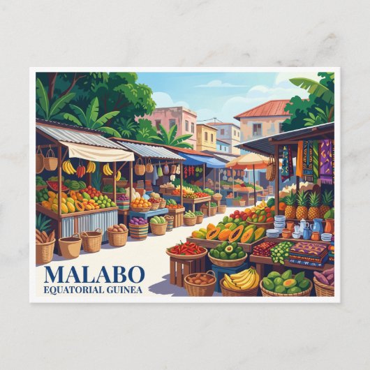 赤道ギニア マラボ中央市場 ポストカード (正面)