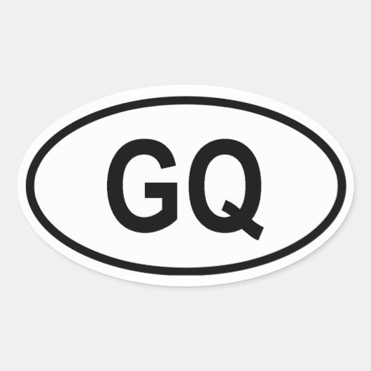 赤道ギニア「GQ」 楕円形シール (正面)
