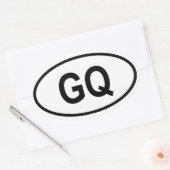 赤道ギニア「GQ」 楕円形シール (封筒)
