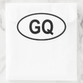 赤道ギニア「GQ」 楕円形シール (バッグ)