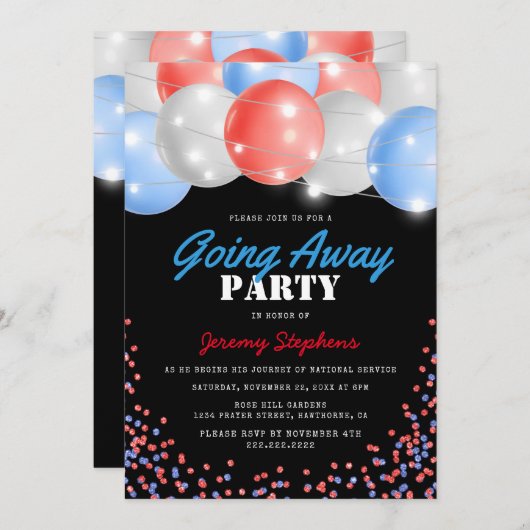 赤遠くに青 招待状 (正面/裏面)