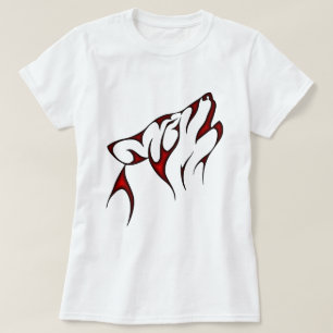 赤部族のオオカミの頭 Tシャツ