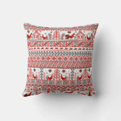 赤部族の民族のシームレスなパターン クッション (裏面)