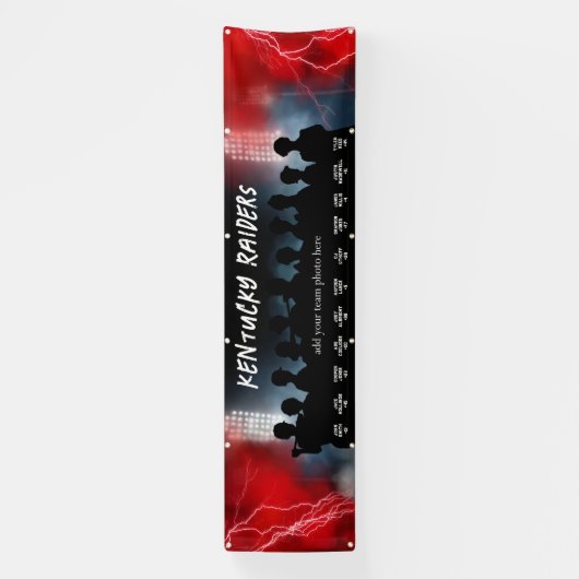 赤野球ソフトボール・ダグアウトバナースポーツチーム 横断幕 (縦)