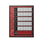 赤野球学校パーソナライズされた宿題メモ帳 ノートパッド (回転)