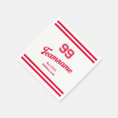 赤野球部カスタム選手番号とチーム名 スタンダードカクテルナプキン (角)