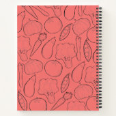 赤野菜パーソナライズされた調理師本レシピ帳 ノートブック (裏面)