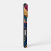 赤金と青のスクエア iPhoneケース (右側面)