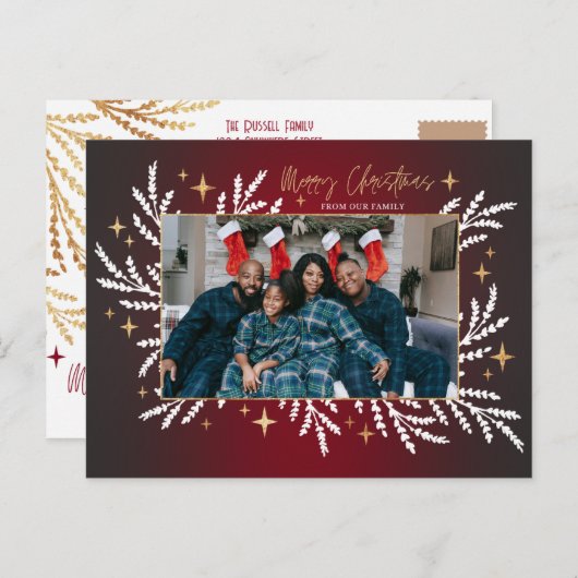 赤金のお祭り家族写真フレーム シーズンポストカード (正面/裏面)