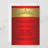 赤金のティアラ スウィート16 パーティー招待状 招待状 (裏面)