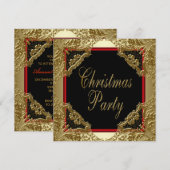 赤金の企業のクリスマスパーティー招待状 招待状 (正面/裏面)