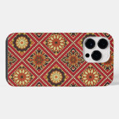 赤金クリームマンダラ模様 iPhoneケース (裏面横)