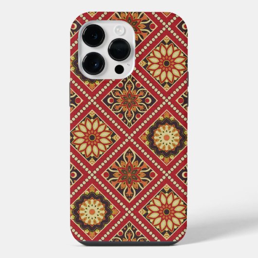赤金クリームマンダラ模様 iPhoneケース (裏面)