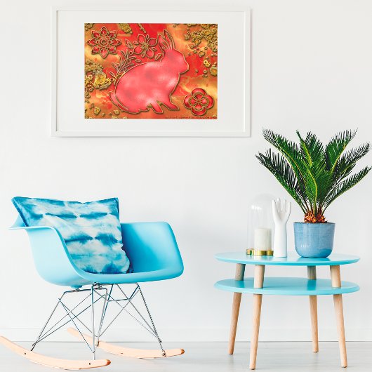 赤金ゴールドうさぎの年2023中国の新年 ポスター