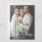 赤金ゴールドうれしそうなTidingsスクリプトカスタムの写真 シーズンカード (正面)