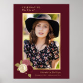 赤金ゴールドお祝い生写真の葬式サイン ポスター (正面)