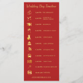 赤金ゴールドさくらんぼ結婚のタイムライン プログラム (裏面)