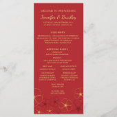 赤金ゴールドさくらんぼ結婚のタイムライン プログラム (正面)