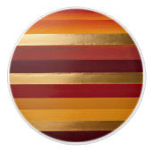 赤金ゴールドとオレンジストライプ色 セラミックノブ (正面)