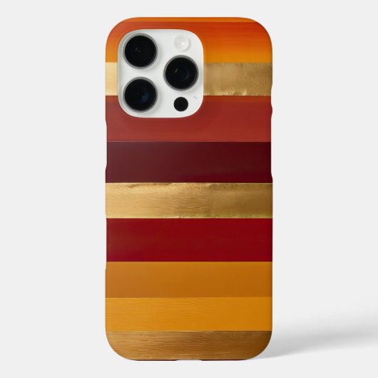 赤金ゴールドとオレンジストライプ色 Case-Mate iPhoneケース (裏面)