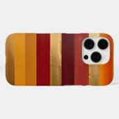 赤金ゴールドとオレンジストライプ色 Case-Mate iPhoneケース (裏面 (横))