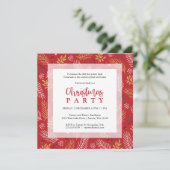 赤金ゴールドと白のクリスマスの紅葉ホリデーパーティー 招待状 (スタンド正面)