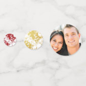 赤金ゴールドと白の花の二重の幸せ中国の コンフェッティ (正面)