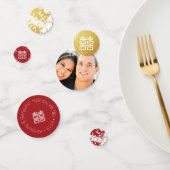 赤金ゴールドと白の花の二重の幸せ中国の コンフェッティ (グループ)