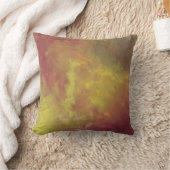 赤金ゴールドと緑抽象芸術油彩画 クッション (ブランケット)