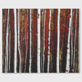 赤金ゴールドと黒樺の木 ラッピングペーパー (フラット)