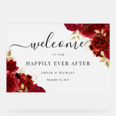 赤金ゴールドのアクリル結婚サインの後 アクリルサイン (正面)