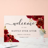 赤金ゴールドのアクリル結婚サインの後 アクリルサイン (ウェディング)