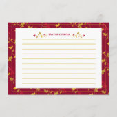 赤金ゴールドの聖なる果実の季節のレシピカード エンクロージャーカード (裏面)