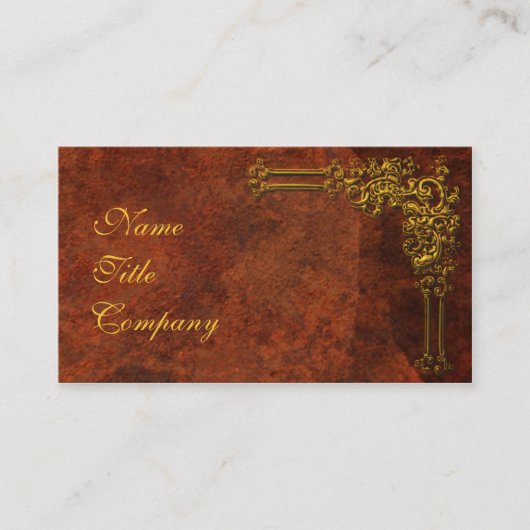 赤金ゴールドのOrnamental 名刺 (正面)
