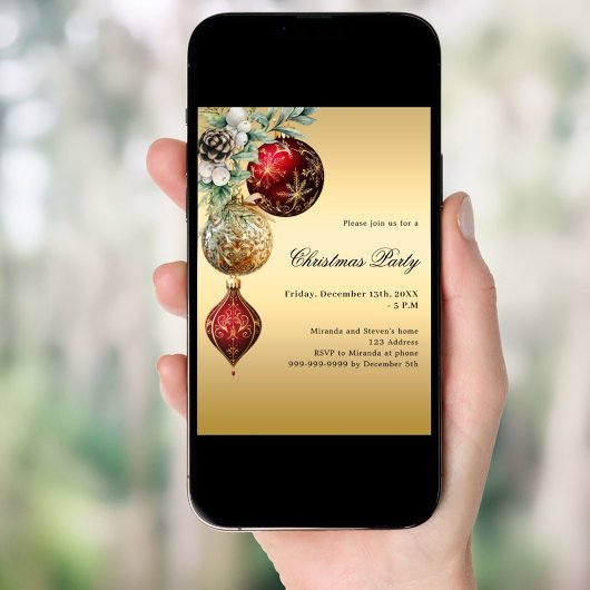 赤金ゴールドは緑のクリスマスパーティーを食べる 招待状