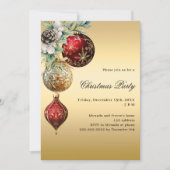 赤金ゴールドは緑のクリスマスパーティーを食べる 招待状 (正面)