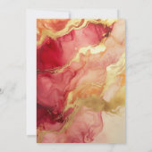 赤金ゴールドアルコールインクアーチ70誕生日 招待状 (裏面)