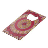 赤金ゴールドイエローロセッテマンダラ クレジットカード栓抜き (裏面アングル)