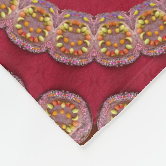 赤金ゴールドイエローロセッテマンダラ フリースブランケット (角)