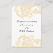 赤金ゴールドウェディングレセプションカード エンクロージャーカード (裏面)