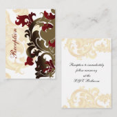 赤金ゴールドウェディングレセプションカード エンクロージャーカード (正面/裏面)