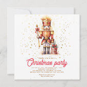 赤金ゴールドエレガントくるみ割りクリスマスパーティー 招待状 (正面)