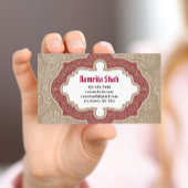 赤金ゴールドエレガントダマスクモダンペイズリーパターン 名刺