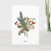 赤金ゴールドエレガントポインセチア聖書聖句クリスマス シーズンカード (裏面)