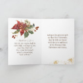 赤金ゴールドエレガントポインセチア聖書聖句クリスマス シーズンカード (内部)