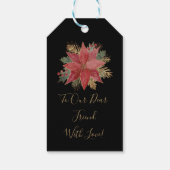 赤金ゴールドエレガントポインセチア・メリークリスマスブラック ギフトタグ (裏面)