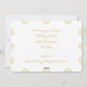 赤金ゴールドエレガントメリークリスマスハッピーホリデー シーズンカード (裏面)