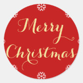 赤金ゴールドエレガントメリークリスマス封筒用シール ラウンドシール (正面)