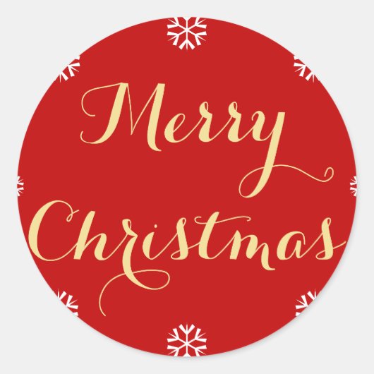 赤金ゴールドエレガントメリークリスマス封筒用シール ラウンドシール (正面)